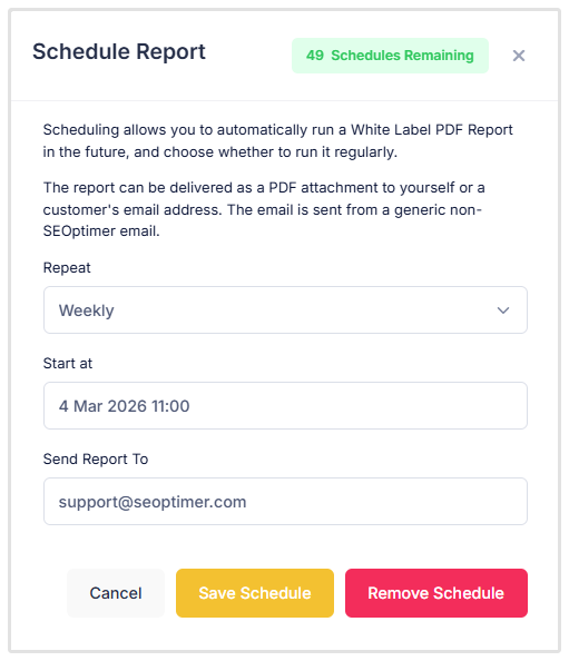 Report Schedule Feature